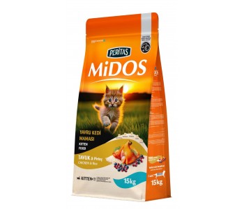 MIDOS Kitten Chicken - с пилешко и ориз за котенца, 15 кг